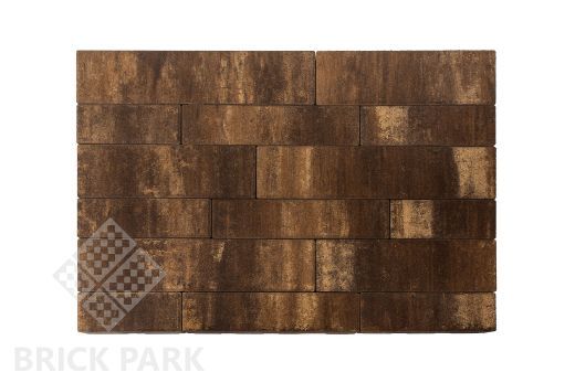 Бетонная брусчатка БРАЕР Домино Color Mix «Каштан» 280x120x60