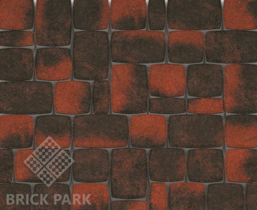 Тротуарная плитка Каменный век Классико Color Mix Черно-красный 57×115×60