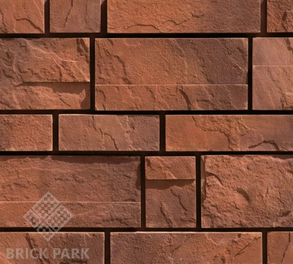 Искусственный камень Идеальный камень Бриз 10 красно-коричневый