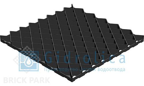 Решетка газонная Gidrolica Eco Pro РГ-60.60.4 - пластиковая черная