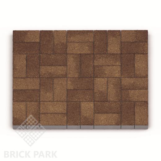 Тротуарная плитка Каменный век Кирпичик Stone Base Желто-коричневый 200×100×60
