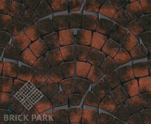 Тротуарная плитка Каменный век Классико Ориджинал Color Mix Черно-красный 110(57)×86×60