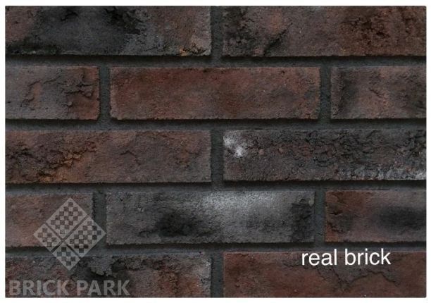 Кирпич ручной формовки Real Brick КР/0,5ПФ угловой RB 09 черный магнезит