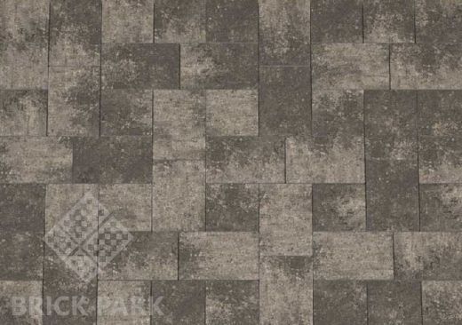 Тротуарная плитка Каменный век Бельпассо Премио Color Mix Черно-белый 225×150×60