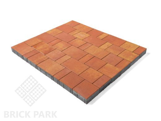 Бетонная брусчатка БРАЕР Старый город Ландхаус Color Mix 10 Рассвет 160x160x60