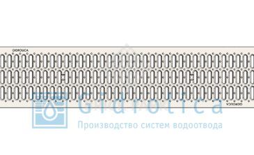 Решетка водоприемная Gidrolica Standart РВ -20.24.100 - штампованная стальная оцинкованная, кл. А15