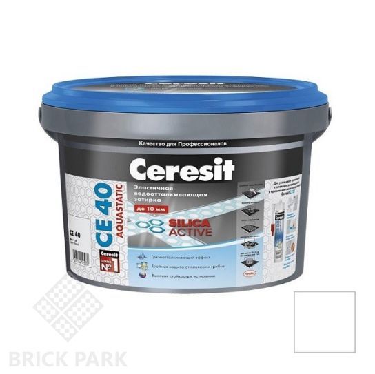 Затирка цементная для швов Ceresit CE 40 Aquastatic белая 2 кг