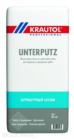 Cостав штукатурный выравнивающий на минеральной основе Krautol Unterputz / Унтерпутц 25 кг