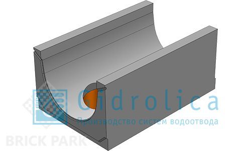 BGU-XL Универсальный лоток DN500, № 20-0, с вертикальным водосливом, без уклона