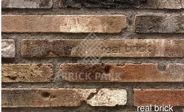 Кирпич ручной формовки Real Brick КР/0,5 ПФ Ригель 2 рядовой antic RB 05 глина античная коричневая