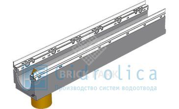 BGU-Z Универсальный лоток DN100, № 0, с оцинкованной насадкой, с вертикальным водосливом, без уклона