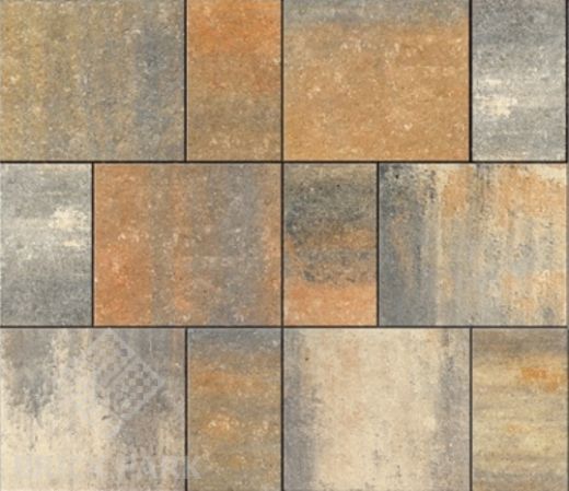 Тротуарная плитка Каменный век Урбан Color Mix Черно-бело-желтый 600×300×60
