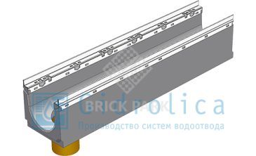 BGU-Z Универсальный лоток DN150, № 5-0, с оцинкованной насадкой, с вертикальным водосливом, без уклона