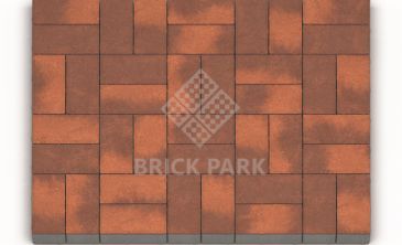 Тротуарная плитка Каменный век Кирпичик Color Mix Коричнево-оранжевый 200×100×60