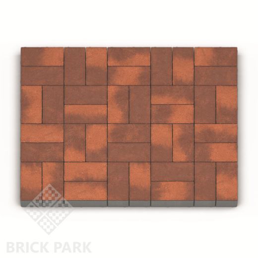 Тротуарная плитка Каменный век Кирпичик Color Mix Коричнево-оранжевый 200×100×60