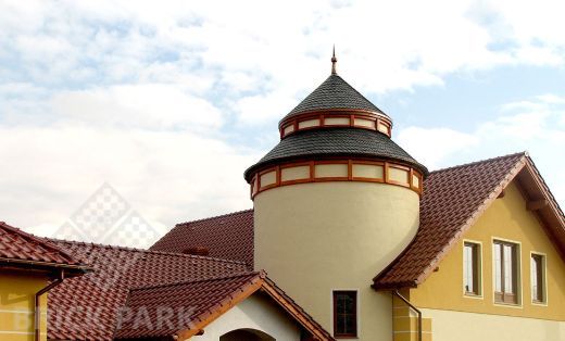 Керамическая черепица Roben MONZAplus Kastanienbraun, glanz-engobe (Каштановый, глянцевый ангоб) 