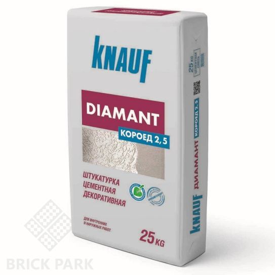 Штукатурка цементная декоративная Knauf Диамант Короед 2,5 мм белая 25 кг