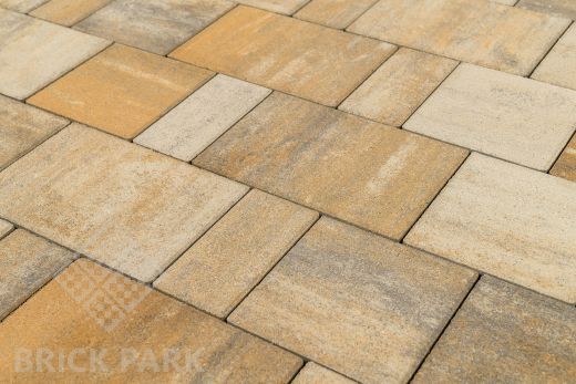 Бетонная брусчатка БРАЕР Старый город Ландхаус Color Mix T16 ПЕСЧАННИК 160x160x80