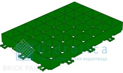 Газонная Решетка Gidrolica Eco Super РГ-60.40.6,4 - пластиковая зеленая
