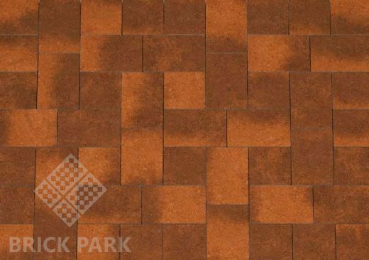 Тротуарная плитка Каменный век Бельпассо Премио Color Mix Коричнево-оранжевый 450×225×60