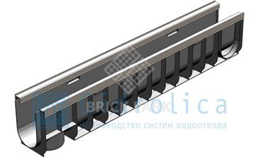 Лоток водоотводный Gidrolica Standart Plus ЛВ-10.14,5.18,5 - пластиковый (усиленный)