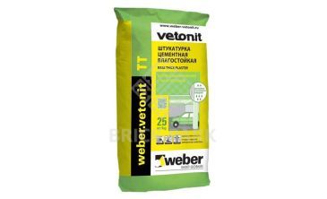 Штукатурка цементная влагостойкая Weber.Vetonit TT серая 25 кг
