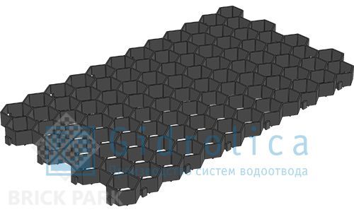 Решетка газонная Gidrolica Eco Standart РГ-70.40.3,2 - пластиковая черная