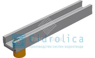 BGF Мелкосидящий лоток DN100, h 100, с вертикальным водосливом, без уклона