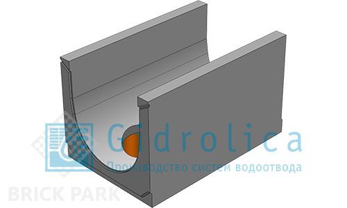 BGU-XL Универсальный лоток DN500, № 30-0, с вертикальным водосливом, без уклона
