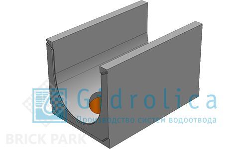 BGU-XL Универсальный лоток DN500, № 40-0, с вертикальным водосливом, без уклона