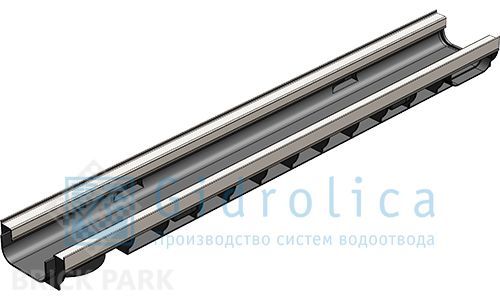Лоток водоотводный Gidrolica Standart Plus ЛВ-10.14,5.06 - пластиковый (усиленный)