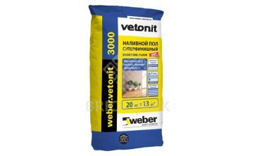 Пол наливной суперфинишный Weber.Vetonit 3000 20 кг