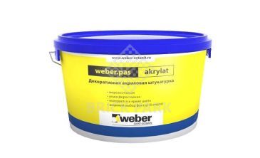 Штукатурка акриловая декоративная Weber.Pas Akrylat Короед 2 мм белая 25 кг