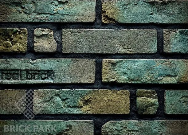 Кирпич ручной формовки Real Brick КР/0,5ПФ RB бирюзовый