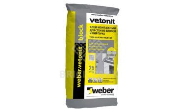 Цементный тонкослойный клей weber.vetonit block 25 кг
