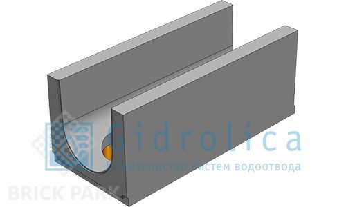 BGU-XL Универсальный лоток DN300, h410, с вертикальным водосливом, без уклона