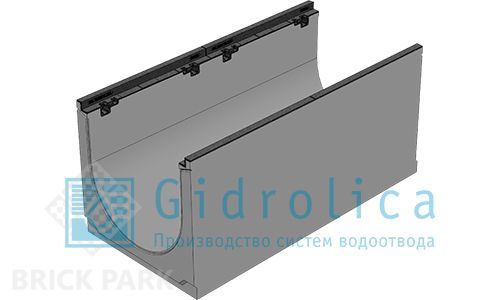 BGZ-S лоток для тяжелых нагрузок DN400, № 0, с чугунной насадкой, без уклона