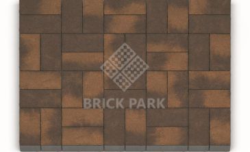 Тротуарная плитка Каменный век Кирпичик Color Mix Желто-коричневый 200×100×60