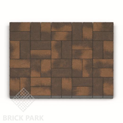 Тротуарная плитка Каменный век Кирпичик Color Mix Желто-коричневый 200×100×60