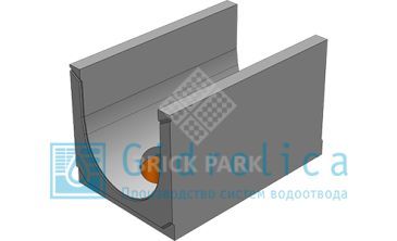BGU-XL Универсальный лоток DN500, № 35-0, с вертикальным водосливом, без уклона