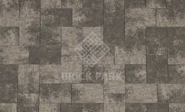 Тротуарная плитка Каменный век Бельпассо Премио Color Mix Черно-белый 150×150×60