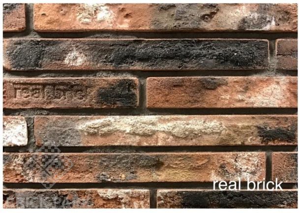 Кирпич ручной формовки Real Brick КР/0,5 ПФ Ригель угловой antic RB 10 глина античная кирпичная