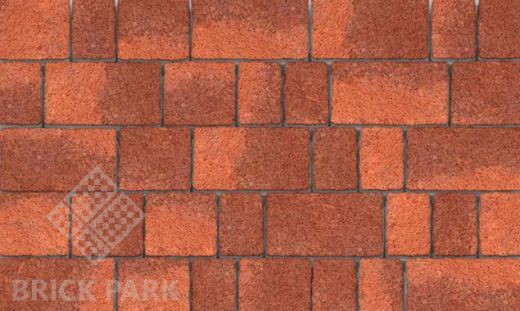 Тротуарная плитка Каменный век Старый город Stone Base Желто-красный 100×160×60