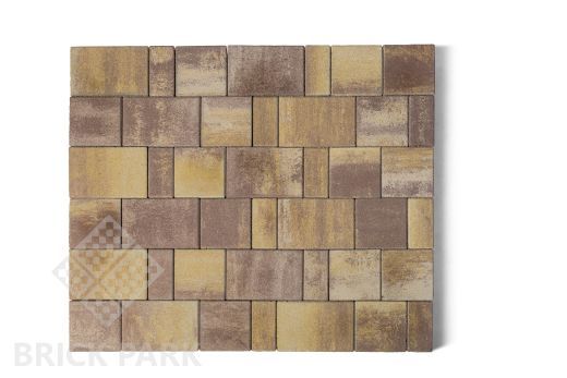 Бетонная брусчатка БРАЕР Старый город Ландхаус Color Mix 15 Степь 80x160x60
