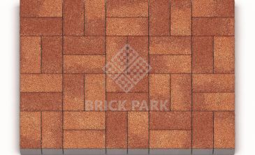Тротуарная плитка Каменный век Кирпичик Stone Base Желто-красный 200×100×60